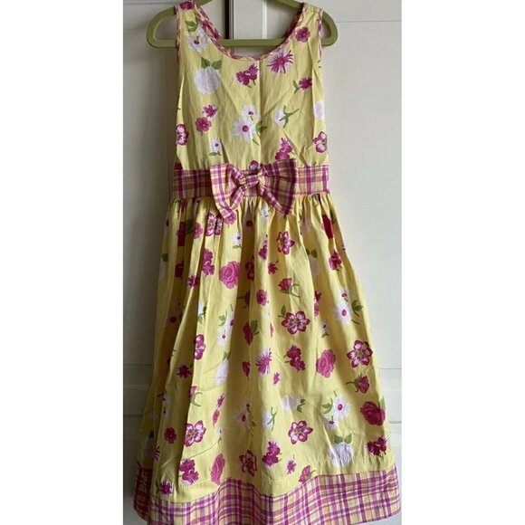 Hartstrings Size 7 Girl’s Yellow‎ Pink Floral Dress - Picture 1 of 8